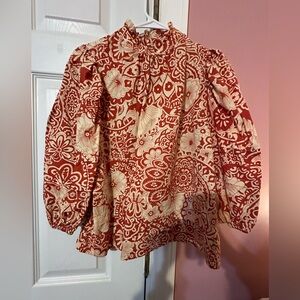 Pinch Red and Cream Patterned Top